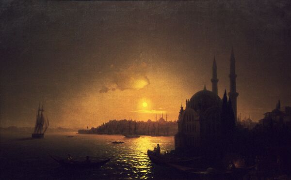 Ayvazovski'nin 'Ay ışığında İstanbul' tablosunun bir röprodüksiyonu Ayvazovski'nin 'Ay ışığında İstanbul' tablosunun bir röprodüksiyonu - Sputnik Türkiye
