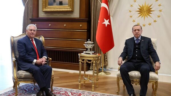 Cumhurbaşkanı Recep Tayyip Erdoğan- ABD Dışişleri Bakanı Rex Tillerson - Sputnik Türkiye