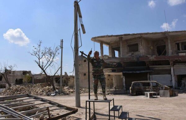 IŞİD'den alınan  Halep'teki Deyr Hafir beldesi - Sputnik Türkiye