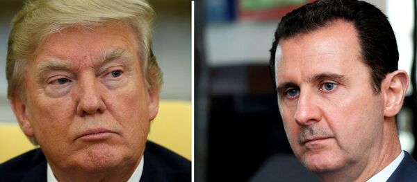 ABD Başkanı Donald Trump- Suriye Devlet Başkanı Beşar Esad - Sputnik Türkiye