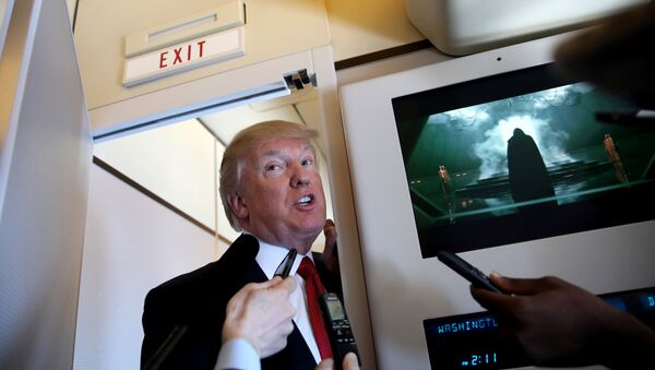 Trump, Şi'yle görüşeceği Palm Beach'e giderken Air Force One'daki gazetecilere açıklama yaptı. - Sputnik Türkiye