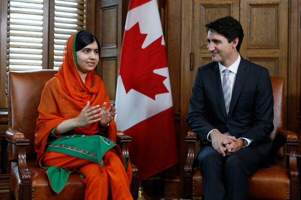 Malala Yusufzay ve Kanada Başbakanı Justin Trudeau - Sputnik Türkiye