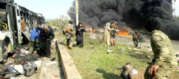 Sivillerin tahliye edildiği otobüs konvoyuna saldırı - Sputnik Türkiye