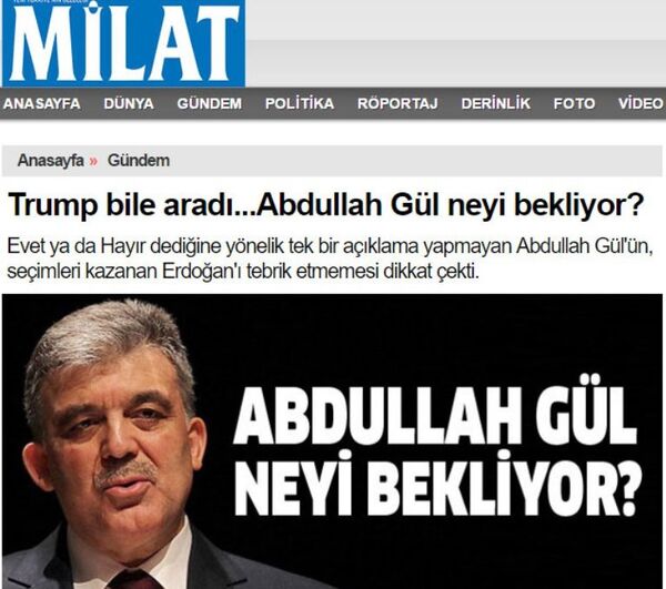 Milat: Trump bile aradı... Abdullah Gül neyi bekliyor? - Sputnik Türkiye