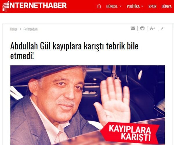İnternet Haber: Abdullah Gül kayıplara karıştı tebrik bile etmedi - Sputnik Türkiye