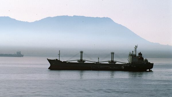 Cargo ship sailing in Strait of Gibraltar - Sputnik Türkiye