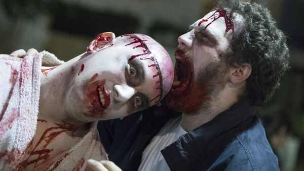 İsrail'deki Purim kutlamalarında zombi kılığına giren katılımcılar - Sputnik Türkiye