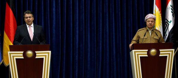 Almanya Dışişleri Bakanı Sigmar Gabriel ve IKBY Başkanı Mesud Barzani - Sputnik Türkiye