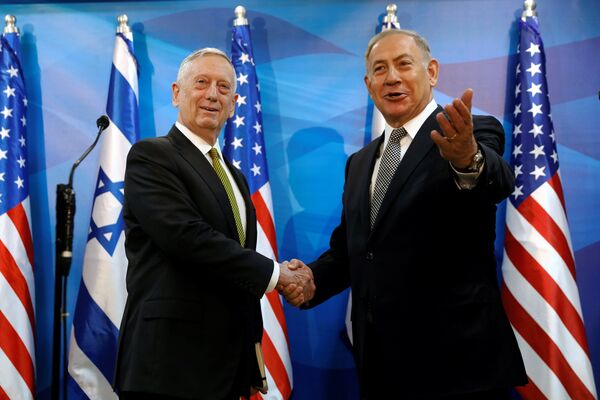 Netanyahu, Mattis'i Kudüs'teki Başbakanlık'ta kabul etti. - Sputnik Türkiye