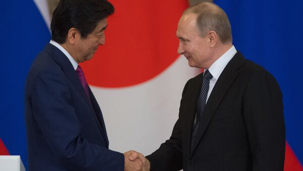 Rusya Devlet Başkanı Vladimir Putin, Japonya Başbakanı Şinzo Abe ile görüştü - Sputnik Türkiye