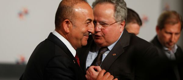 Türkiye Dışişleri Bakanı Mevlüt Çavuşoğlu- Yunanistan Dışişleri Bakanı Nikos Koçyas - Sputnik Türkiye