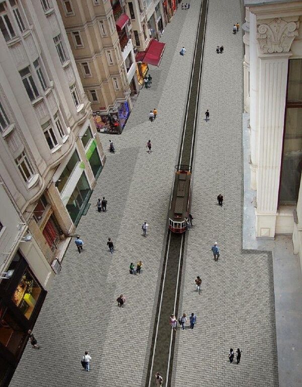 İstiklal Caddesi'nin yenilenme projesinden fotoğraf - Sputnik Türkiye