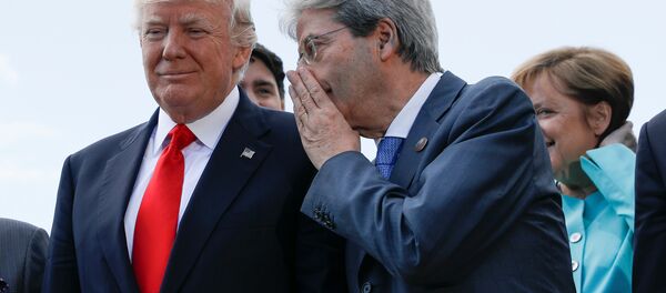 ABD Başkanı Donald Trump- İtalya Başbakanı Paolo Gentiloni- Almanya Başbakanı Angela Merkel - Sputnik Türkiye