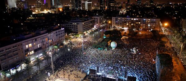 Tel Aviv'de İsrail-Filistin barışı gösterisi - Sputnik Türkiye