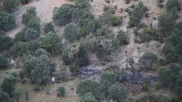 Şırnak'ta düşen helikopterin enkazı - Sputnik Türkiye