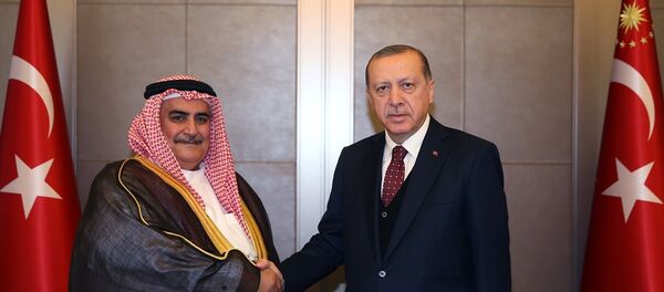 Cumhurbaşkanı Recep Tayyip Erdoğan - Bahreyn Dışişleri Bakanı Şeyh Halid bin Ahmed el Halife - Sputnik Türkiye