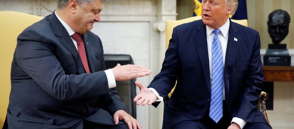 Ukrayna Devlet Başkanı Petro Poroşenko- ABD Başkanı Donald Trump - Sputnik Türkiye