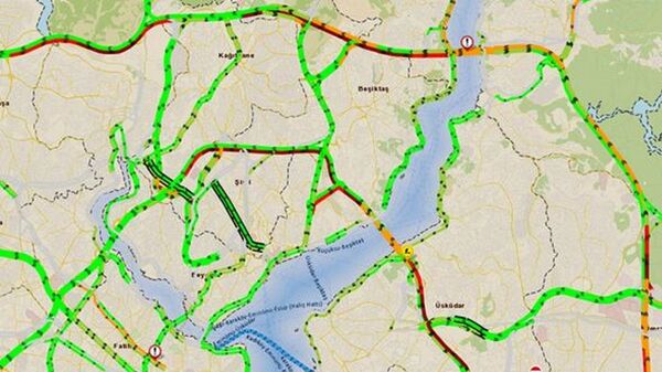 Ramazan Bayramı'nın birinci gününde İstanbul trafik yoğunluğu haritası - Sputnik Türkiye