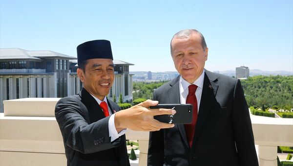 Endonezya Cumhurbaşkanı Joko Widodo - Cumhurbaşkanı Recep Tayyip Erdoğan - Sputnik Türkiye