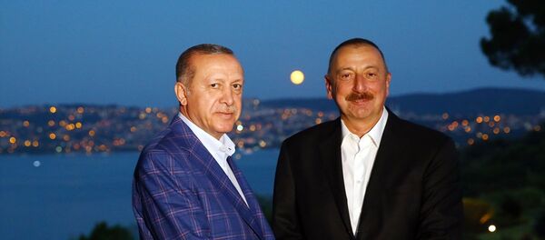 Türkiye Cumhurbaşkanı Recep Tayyip Erdoğan- Azerbaycan Cumhurbaşkanı İlham Aliyev - Sputnik Türkiye