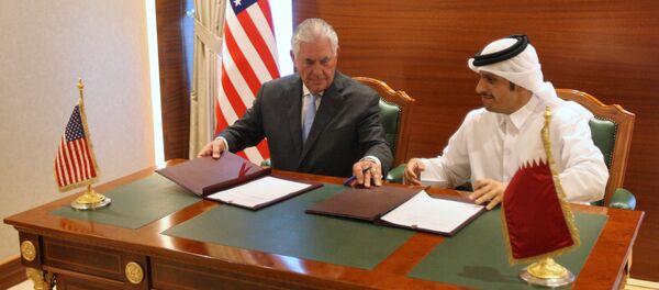ABD Dışişleri Bakanı Rex Tillerson, Katar Dışişleri Bakanı Muhammed bin Abdulrahman el Sani - Sputnik Türkiye