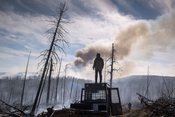 Buryatya'da orman yangının yok edilmesi. - Sputnik Türkiye