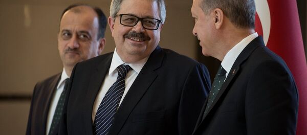 Cumhurbaşkanı Recep Tayyip Erdoğan- Rusya'nın Ankara Büyükelçisi Aleksey V. Erhov - Sputnik Türkiye