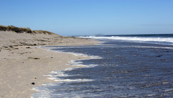 Water nearly reaches the dune barrier at Cape Cod's Ballston beach in Truro, Massachusetts. - Sputnik Türkiye