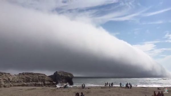 Kaliforniya'da sahilin üzerini kaplayan dev bulut ‘kıyamet başladı’ dedirtti - Sputnik Türkiye