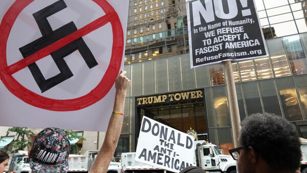 New York'taki Trump Tower önünde ırkçılık karşıtı eylem - Sputnik Türkiye