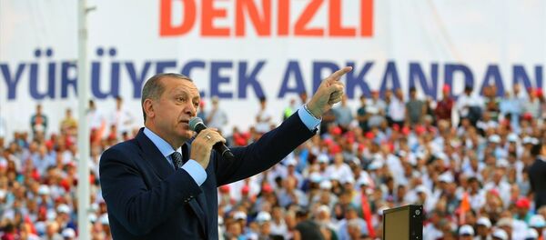 Cumhurbaşkanı ve AK Parti Genel Başkanı Recep Tayyip Erdoğan, partisinin Denizli İl Başkanlığı Genişletilmiş İl Danışma Meclisi Toplantısı'na katıldı. - Sputnik Türkiye