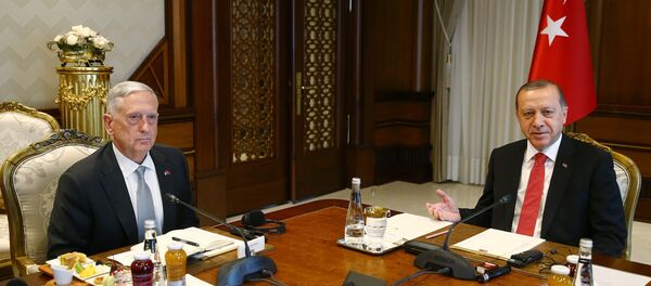 Cumhurbaşkanı Recep Tayyip Erdoğan ve ABD Savunma Bakanı James Mattis - Sputnik Türkiye