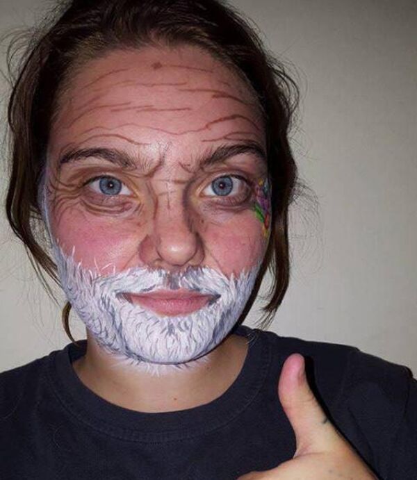 Makyaj sanatçısı Marcelle Jones'un, İşçi Partisi lideri Jeremy Corbyn'e benzeyen makyajı - Sputnik Türkiye