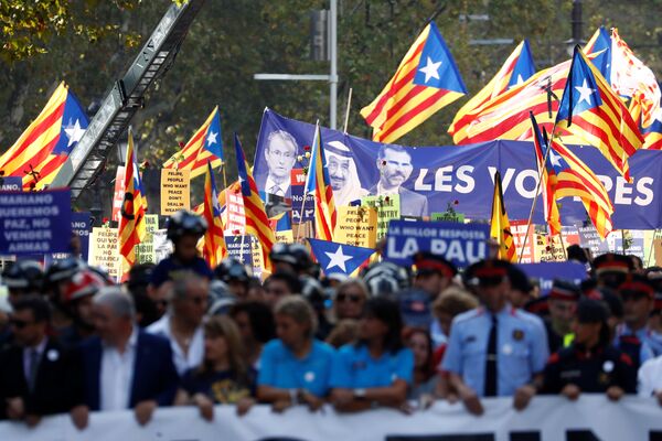  Barcelona'da teröre karşı Korkmuyorum gösterisi  - Sputnik Türkiye