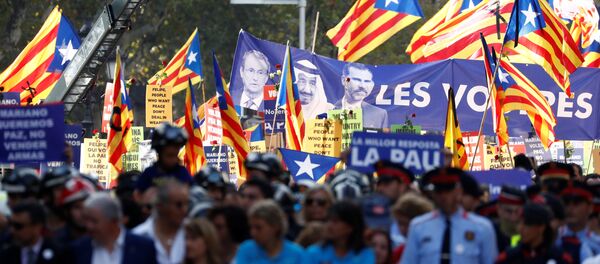 Barcelona'da teröre karşı Korkmuyorum gösterisi - Sputnik Türkiye