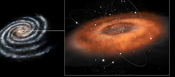 Samanyolu Galaksisi'nin merkezinin yakınlarındaki kara delik Samanyolu Galaksisi'nin merkezinin yakınlarındaki kara delik - Sputnik Türkiye