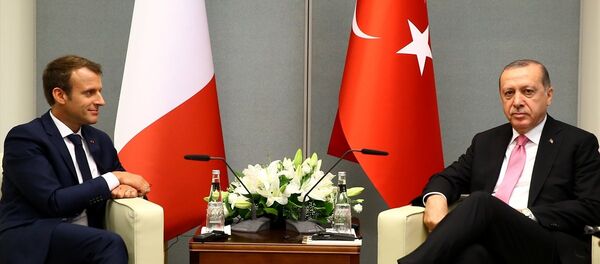 Cumhurbaşkanı Recep Tayyip Erdoğan, Fransa Cumhurbaşkanı Emmanuel Macron - Sputnik Türkiye
