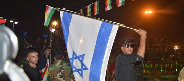 Erbil'deki bağımsızlık referandumu kutlamalarında İsrail bayrağı açıldı - Sputnik Türkiye