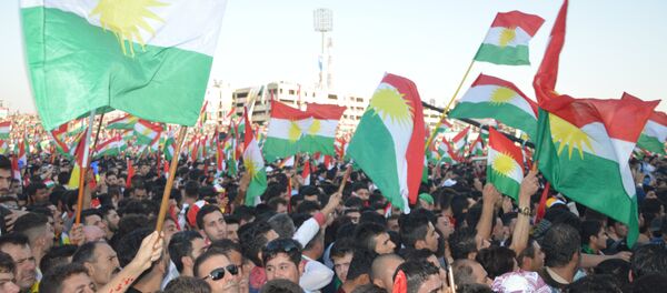 Irak Kürt Bölgesel Yönetimi'nin (IKBY) başkenti Erbil'de bağımsızlık referandumuna destek mitingi yapıldı. - Sputnik Türkiye