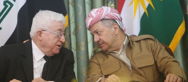 IKBY Başkanı Mesud Barzani ve Irak Cumhurbaşkanı Fuad Masum - Sputnik Türkiye