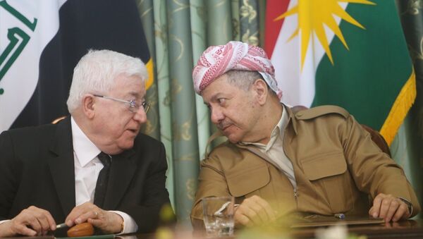 IKBY Başkanı Mesud Barzani ve Irak Cumhurbaşkanı Fuad Masum - Sputnik Türkiye