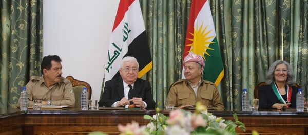 IKBY Başkanı Mesud Barzani ve Irak Cumhurbaşkanı Fuad Masum IKBY Başkanı Mesud Barzani ve Irak Cumhurbaşkanı Fuad Masum - Sputnik Türkiye