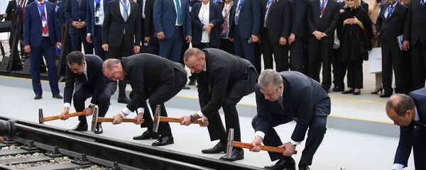 Bakü-Tiflis-Kars Demiryolu Hattı açılış töreni - Sputnik Türkiye
