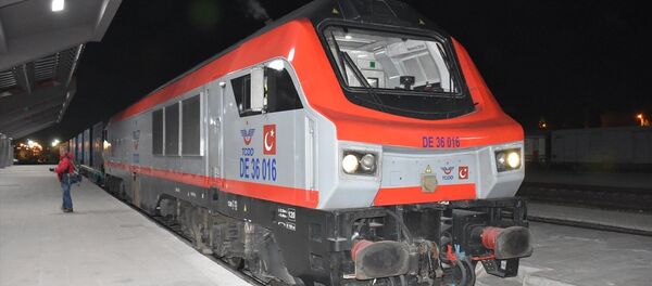 Demir İpek Yolu'nun ilk treni Kars'ta - Sputnik Türkiye