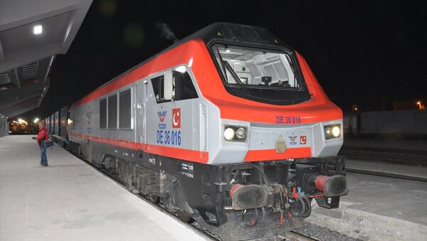 Demir İpek Yolu'nun ilk treni Kars'ta - Sputnik Türkiye