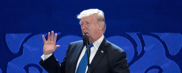 U.S. President Donald Trump speaks at the Asia-Pacific Economic Cooperation (APEC) CEO Summit at the Aryana Convention Center in Danang, Vietnam, Friday, Nov. 10, 2017 - Sputnik Türkiye