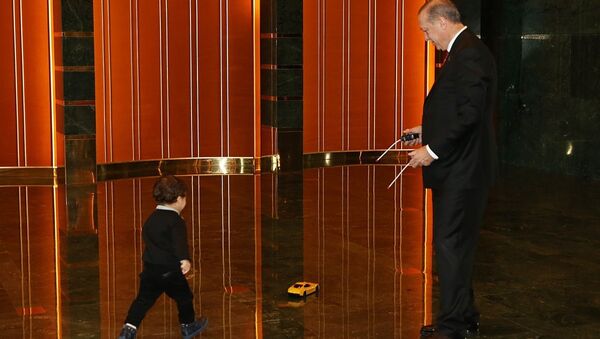 Cumhurbaşkanı Recep Tayyip Erdoğan torunu ile - Sputnik Türkiye