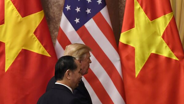 ABD Başkanı Donald Trump-Vietnam Devlet Başkanı Tran Dai Quang - Sputnik Türkiye