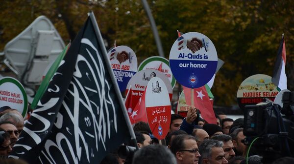 Memur-Sen’den ABD Büyükelçiliği önünde Kudüs protestosu - Sputnik Türkiye