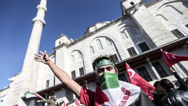 Fatih Camisi Kudüs protesto - Sputnik Türkiye